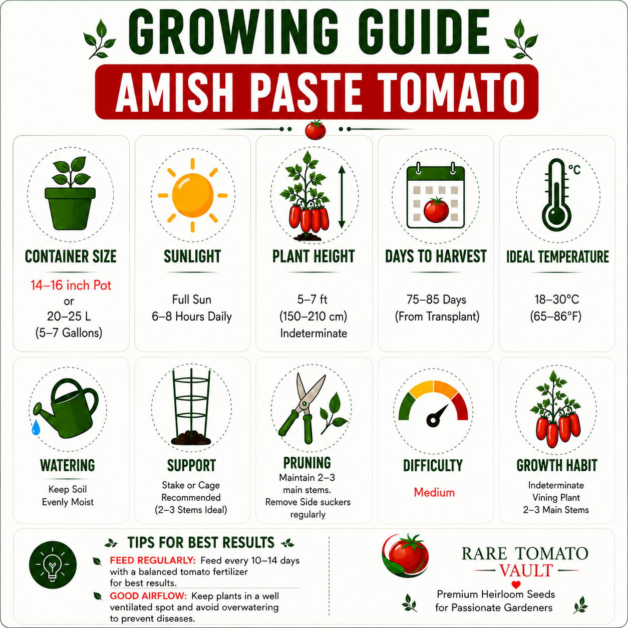 Amish Paste Tomato (1870's US heirloom)